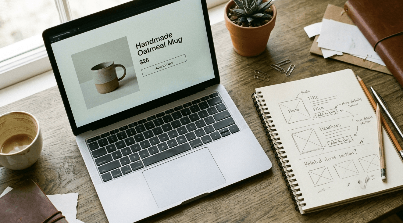E-Commerce Interface mit Produktkarten